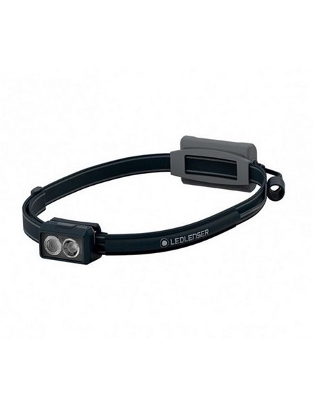 Linterna frontal LED NEO3 400 lm, alcance 80 m IP54 con luz trasera, Negro/gris        