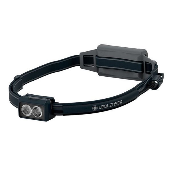 Lampe frontale LED NEO5R, 600 lm, portée de 100 m, rechargeable, IP54, pour la course à pied, noir/gris