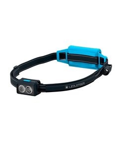 Linterna frontal LED NEO5R 600lm, alcance 100 metros, recargable IP54 para running Negro/azul       
