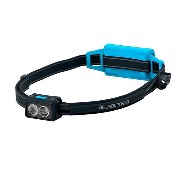 Linterna frontal LED NEO5R 600lm, alcance 100 metros, recargable IP54 para running Negro/azul       