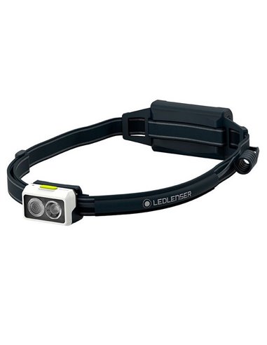 Lanterna de cabeça LED NEO5R, 600 lúmens, alcance de 100 m, recarregável, IP54, para corrida, branca/lima