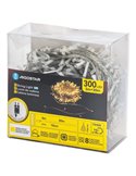 Guirnalda 300 luces LED planas de bajo voltaje 30m, blanco cálido, 8 func+mem+temp, interior, IP44