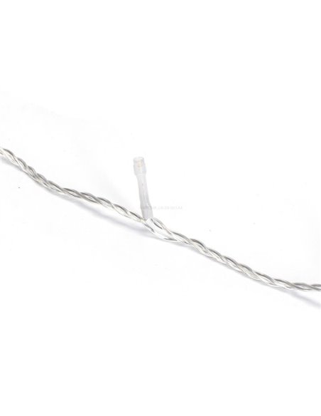 Guirnalda 300 luces LED planas de bajo voltaje 30m, blanco cálido, 8 func+mem+temp, interior, IP44