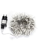 Guirnalda 300 luces LED planas de bajo voltaje 30m, blanco cálido, 8 func+mem+temp, interior, IP44