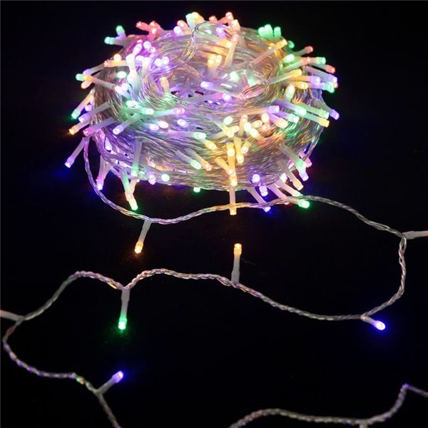 Guirnalda de 400 luces LED de colores RGBY 20m, 8 modos, bajo voltaje, IP44