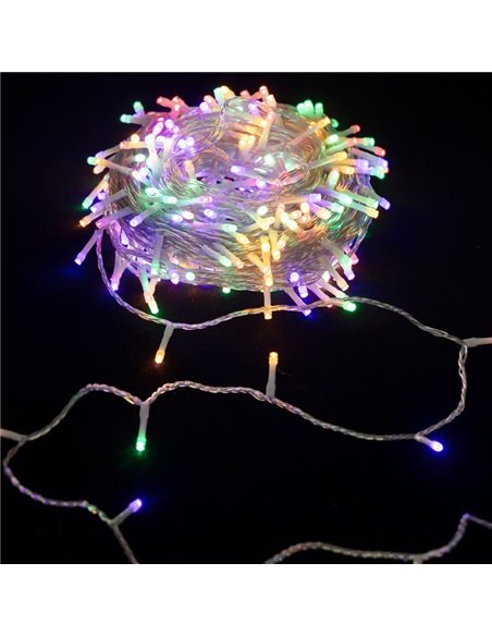 Guirnalda 200 LED de colores RGBY 10m, bajo voltaje con 8 modos, IP44