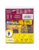 Guirnalda de 200 luces LED bajo voltaje 10m, blanco cálido, 8 modos IP44