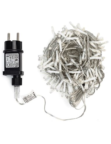 Guirnalda de 200 luces LED bajo voltaje 10m, blanco cálido, 8 modos IP44