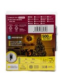 Guirnalda plana exterior de 500 luces LED de bajo voltaje 50m, blanco cálido, cable oscuro IP44