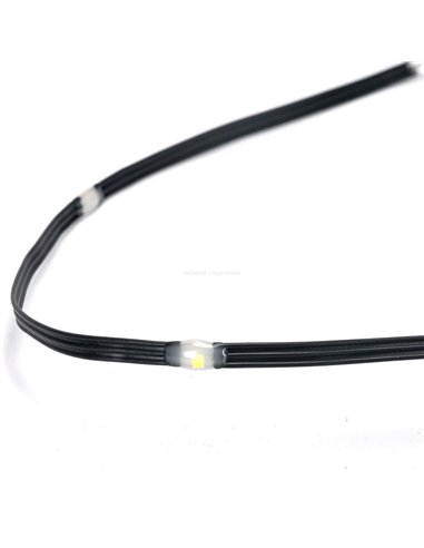 Guirnalda plana exterior de 500 luces LED de bajo voltaje 50m, blanco cálido, cable oscuro IP44