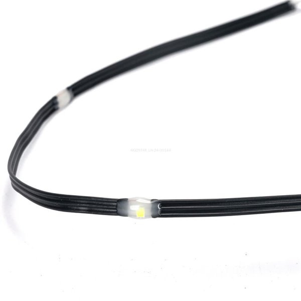 Guirnalda plana exterior de 500 luces LED de bajo voltaje 50m, blanco cálido, cable oscuro IP44