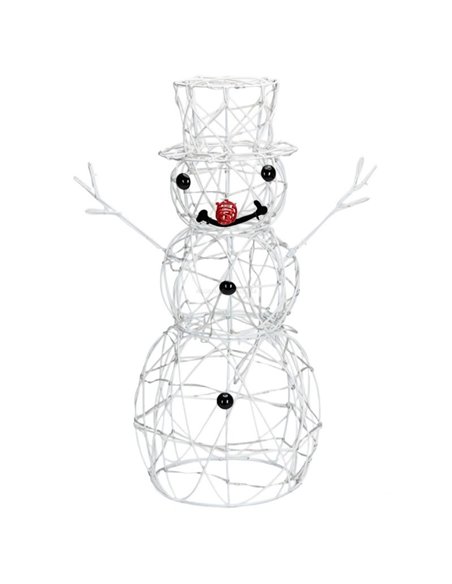 Boneco de neve acrílico com LED de baixa voltagem, 60 cm, branco quente, para uso interno e externo, IP44.