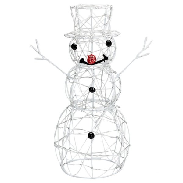 Muñeco de nieve acrílico LED de baja tensión 60cm, blanco cálido, interior y exterior IP44