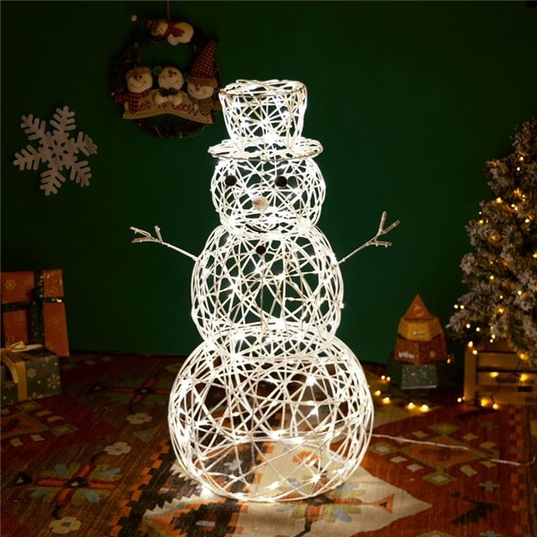 Muñeco de nieve acrílico LED de baja tensión 60cm, blanco cálido, interior y exterior IP44