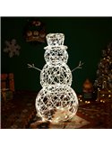 Bonhomme de neige en acrylique LED basse tension 60 cm, blanc chaud, intérieur et extérieur IP44