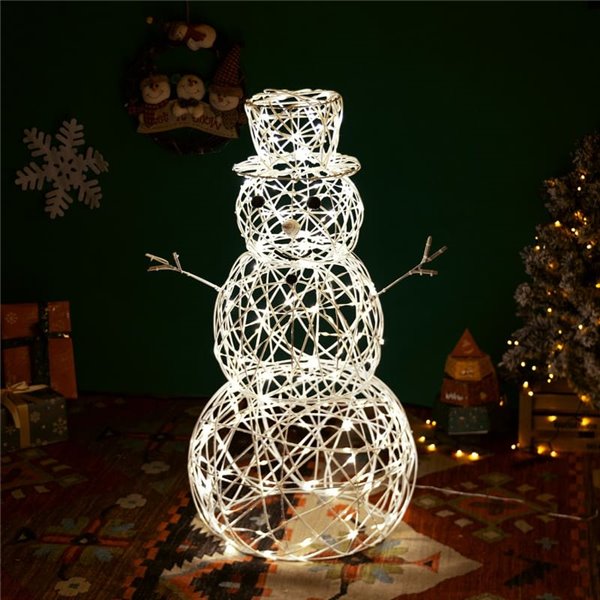 Muñeco de nieve acrílico LED de baja tensión 60cm, blanco cálido, interior y exterior IP44