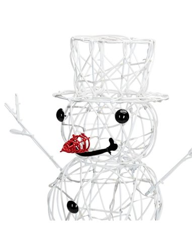 Muñeco de nieve acrílico LED de baja tensión 60cm, blanco cálido, interior y exterior IP44