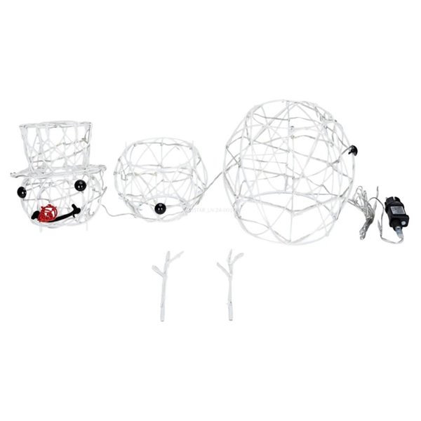 Muñeco de nieve acrílico LED de baja tensión 60cm, blanco cálido, interior y exterior IP44