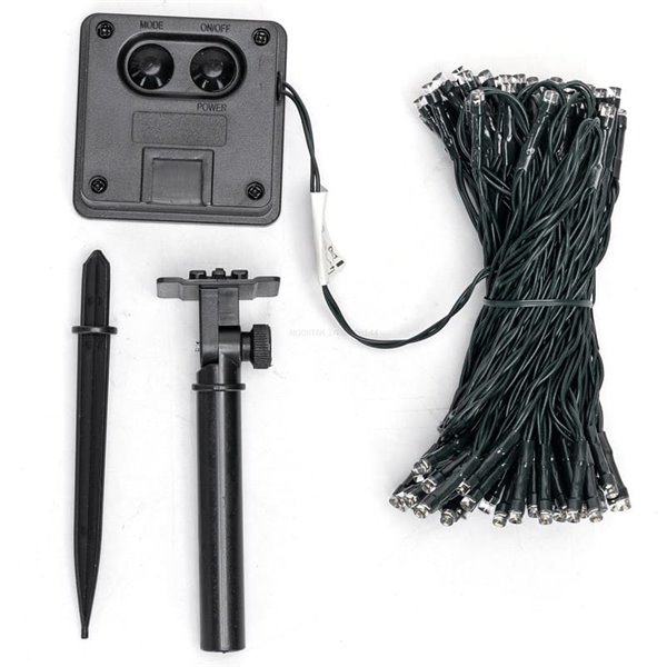 Guirnalda LED solar de 100 luces de colores RGBY 10m, 8 modos, exterior IP65