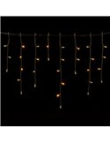 Cortina de 200 luzes LED planas em formato de gelo (onda), baixa tensão, 10m, branco quente, 8 modos, IP44