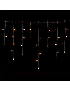 Cortina de 200 luces LED planas carámbano (onda) bajo voltaje 10m, blanco cálido, 8 modos, IP44 2