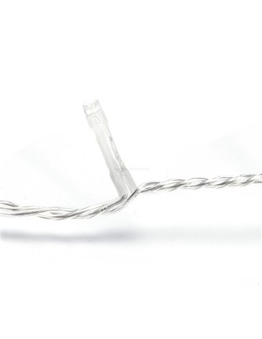 Guirnalda de 200 luces LED bajo voltaje 20m, blanco cálido, 8 func+mem+temp, IP44