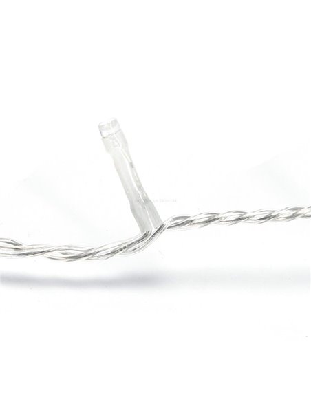 Guirnalda de 200 luces LED bajo voltaje 20m, blanco cálido, 8 func+mem+temp, IP44