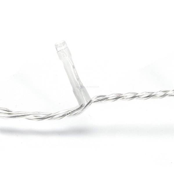 Guirnalda de 200 luces LED bajo voltaje 20m, blanco cálido, 8 func+mem+temp, IP44