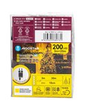 Guirnalda de 200 luces LED bajo voltaje 20m, blanco cálido, 8 func+mem+temp, IP44