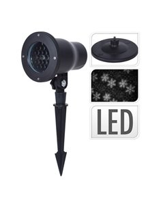 Projecteur LED extérieur BASCIS avec effet tempête de neige, socle de sol + piquet, IP44