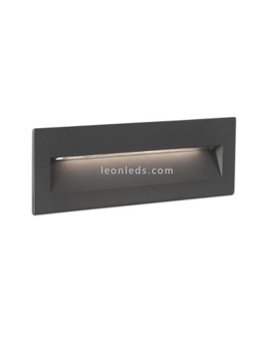 Empotrable LED Exterior rectangular Gris Oscuro 6W 3000K Nat | Baliza LED empotrable | LeonLeds Iluminación