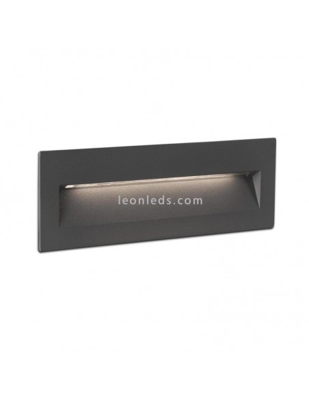Empotrable LED Exterior rectangular Gris Oscuro 6W 3000K Nat | Baliza LED empotrable | LeonLeds Iluminación