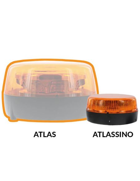 Baliza LED Atlassino Vignal ámbar con imán y ventosa, 10–30V, doble destello, IP6K9K, R65 TA1