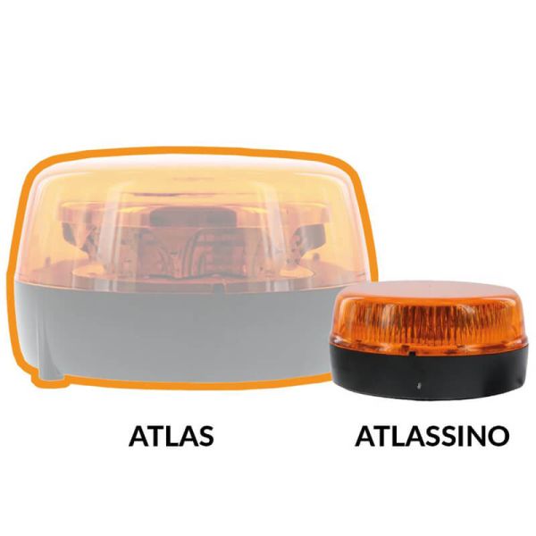 Baliza LED Atlassino Vignal ámbar con imán y ventosa, 10–30V, doble destello, IP6K9K, R65 TA1