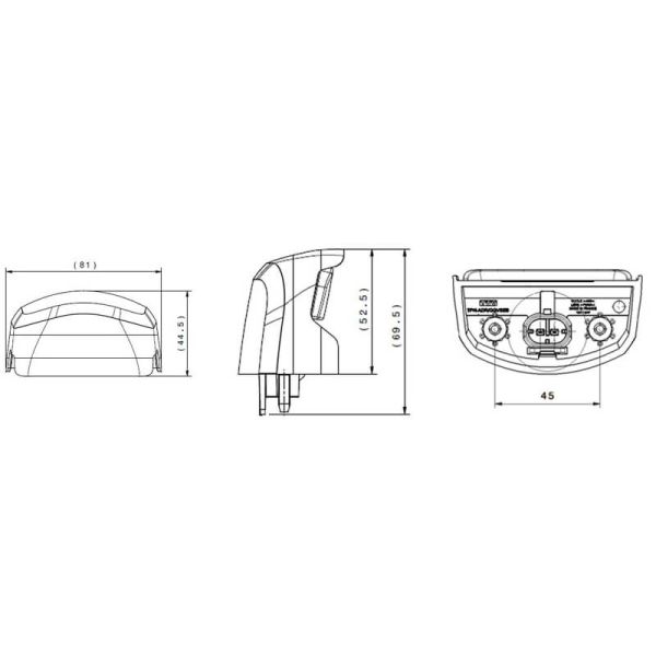 Medidas Luz LED de matrícula Vignal LPL18 12/24V con conector Superseal IP6K9K para Case - New Holland