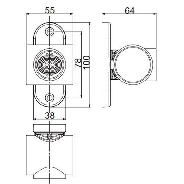 Cuerno LED Neon corto LD 2040, 3 funciones, sin mano, 12/24V homologado R1, SM1 y A IP68