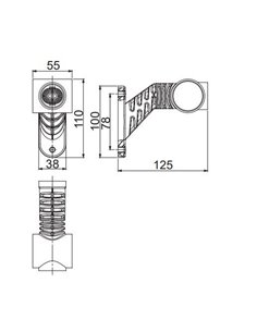 Cuerno LED Neon, brazo inclinado, 12/24V homologado R1, SM1 y A IP68 2