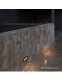Empotrable LED Exterior rectangular Gris Oscuro 6W 3000K Nat | Baliza LED empotrable | LeonLeds Iluminación