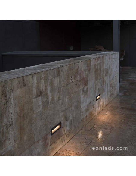 Retangular Outdoor LED Luz Rebaixada Cinza Escuro 6W 3000K Nat | Farol LED embutido | Leon Iluminação LED