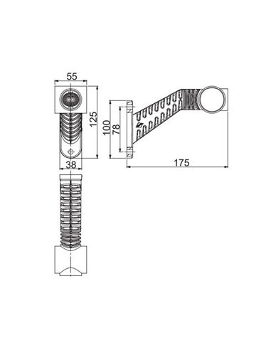 Cuerno LED Neon, brazo largo inclinado, 12/24V homologado R1, SM1 y A IP68