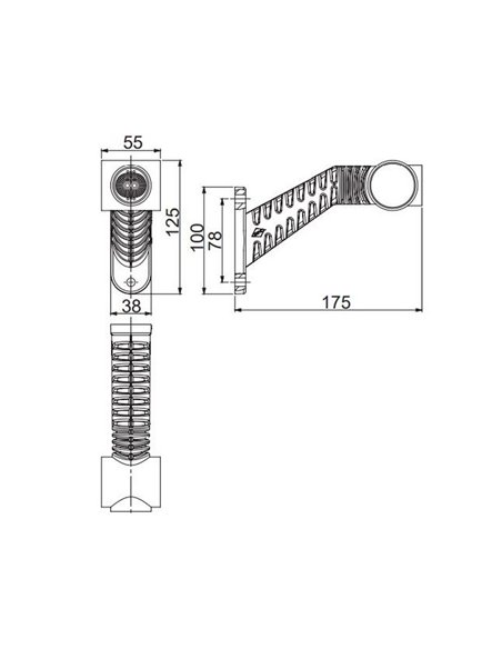 Cuerno LED Neon, brazo largo inclinado, 12/24V homologado R1, SM1 y A IP68