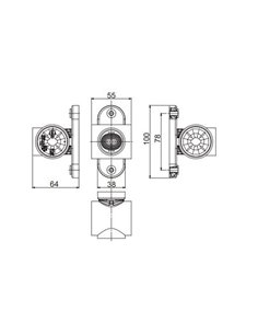 Cuerno LED brazo corto, sin mano 12/24V homologado R1, SM1 y A IP68 2
