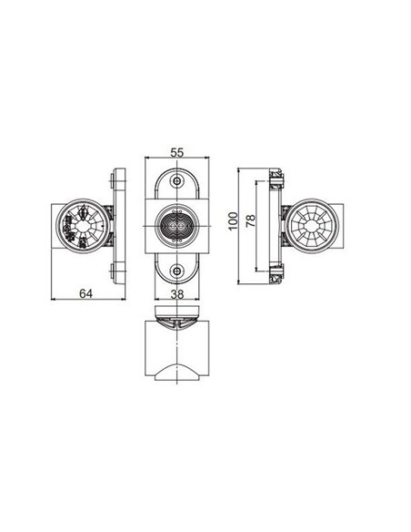 Cuerno LED brazo corto, sin mano 12/24V homologado R1, SM1 y A IP68