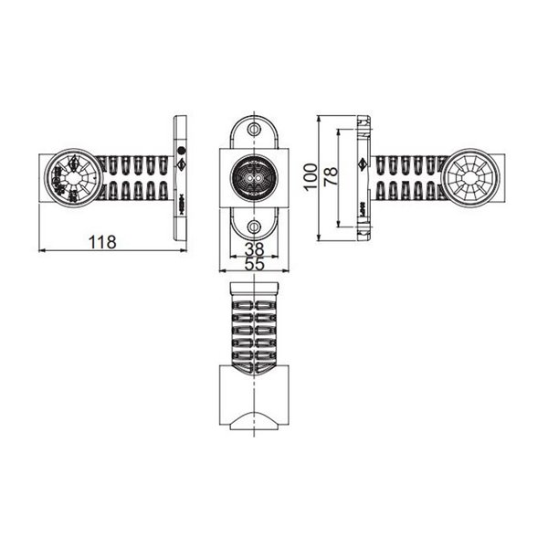 Klaxon à LED avec bras long et droit, mains libres, 12/24 V, homologué R1, SM1 et A IP68