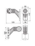 Cuerno LED brazo largo 12/24V homologado R1, SM1 y A IP68
