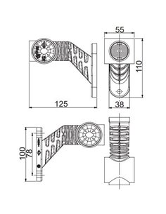 Klaxon à LED, bras long, 12/24 V, homologué R1, SM1 et A IP68 2