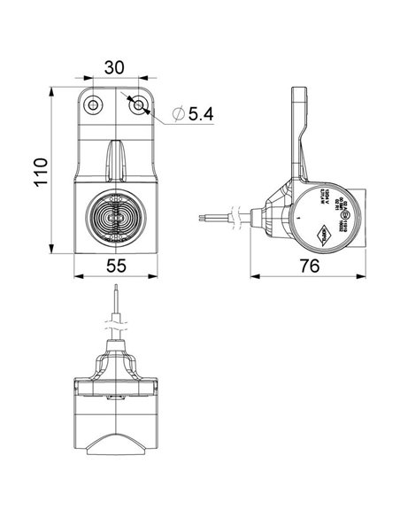 Luz de galibo LED Neon 3 funciones con soporte recto, 12/24V homologado R1, SM1 y A IP68