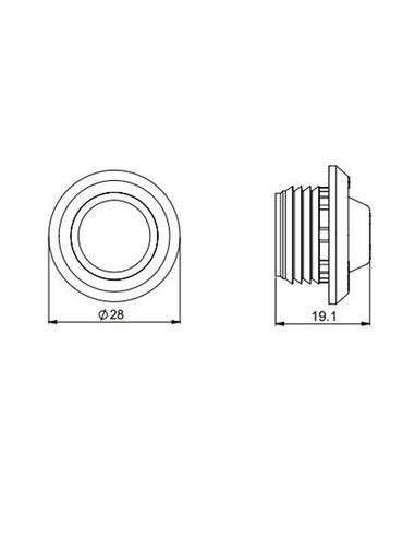 Piloto LED de posición delantero/lateral/trasero Ø1,9cm 12/24V homologado A-SM1-R1 IP68