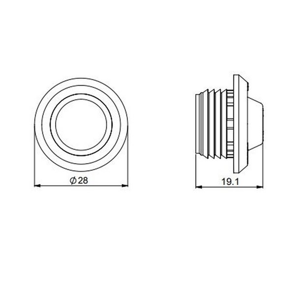 Piloto LED de posición delantero/lateral/trasero Ø1,9cm 12/24V homologado A-SM1-R1 IP68