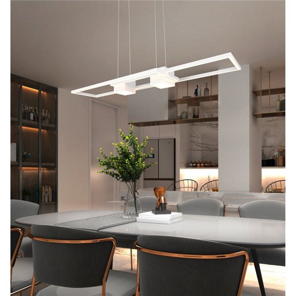 Luminária pendente minimalista de LED ALBANY, 37W, 4300lm, 2700-6500K, IP20, branca